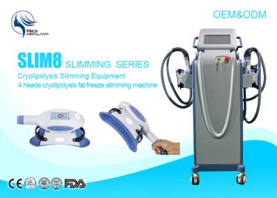 China Anti - Puffiness Cryolipolysis Fat Freezing Machine 4 Handles Cellulite Removal Machine for sale