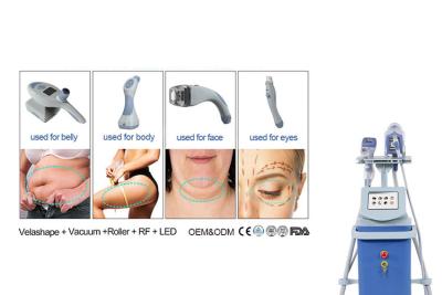 China 5 en 1 RF que adelgaza la máquina que adelgaza retiro de la grasa de 4 Handpiece en venta