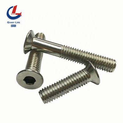 China Flat Head Hex Socket Screw Machine Head Stainless Steel Allen CSK Flat Head Screw DIN7991 for sale