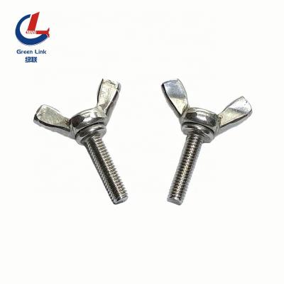 China Wing Stainless Steel Wing Nut Screw Ss304 Ss316 Butterfly Wing Screw Din 315 Butterfly Screw for sale