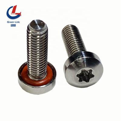 China SS304 SS316 Flat Sealing Screw Stainless Steel Pan Head Trox Bleed Screw With O Ring for sale