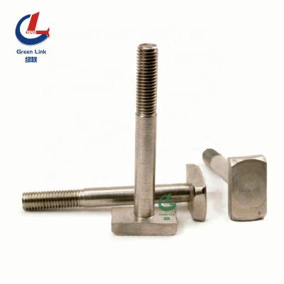 China Heavy Industry Stainless Steel Rectangle Bolt SS304 SS316 T Square T Head Bolts T Head Bolt for sale