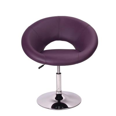 China Modern Moon Shape Modern Round Back Chrome Leather Bar Chair Bar Stool With Backrest for sale