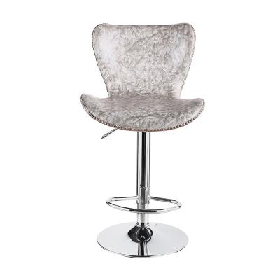 China Leather Swivel Chrome Seat Adjustable PU Bar Chair Bar Stool Basic Contemporary Popular Model for sale