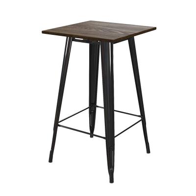 China Contemporary Industrial Bar DINING TABLE Furniture Set Wood Bar Table And Stools for sale