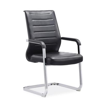 China China Factory Adjustable Black (Height) Chrome Base Leather Office Chair With Armrest for sale