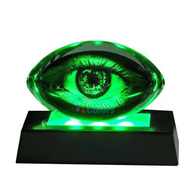 China USA New Design Football Shape Lamp Crystal Ball Night Light With 3D Laser Engraved Eye For Birthday Surprise Gifts for sale