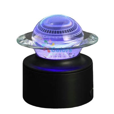 China USA 3D Laser Engraved Spacecraft Flying Saucer Lamp Crystal UFO Night Light For Christmas Birthday Surprise Gifts for sale