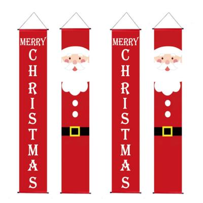 China Door Hanging Banner Customize Printing Christmas Couplet Outdoor Holiday Party Porch Flag Door Hanging Banner for sale