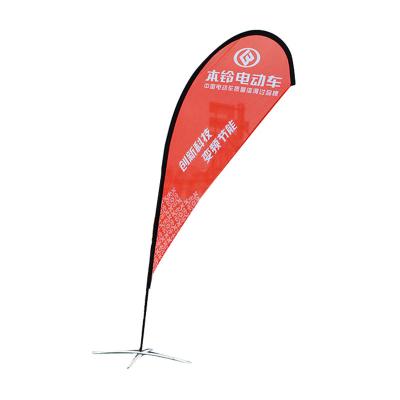 China Sale Wind-resistant Outdoor Frame Brand Visual Teardrop Beach Flag for sale