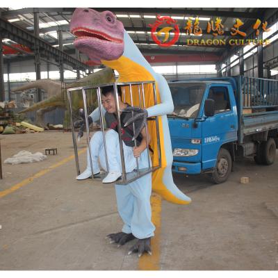 China Attraction Visitors Adult Classed Man In The Cage Dinosaur Animatronic Cosplay Costume For Amusement Theme Park for sale