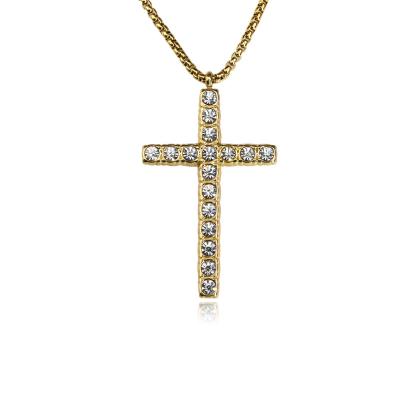 China Popular Fashion 2023 Fashion Stainless Steel Material Plated With 18K Gold Cross Necklace Factory Direct for sale