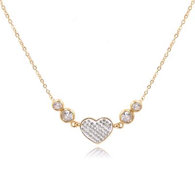 China 2023 fashion hot sale Zircon stainless steel pendant gold plated heart High quality Jewelry Stainless Steel Necklace for sale