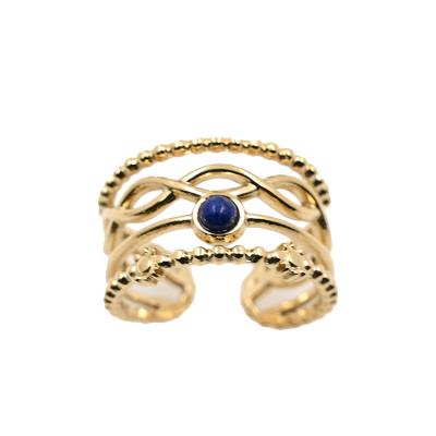 China Latest Simple Design Fashionable Stainless Steel Material With 14K Gold Ring Style Rings Jewelry Pvd Plated Factory Outlet Open for sale