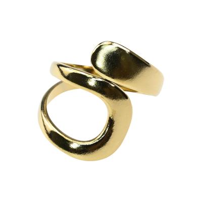 China Wholesale Fashion New Custom 18k Gold Plated Creative Unique Design Ring Jewelry Women Stainless Steel Jewelry Style Jewelry for sale