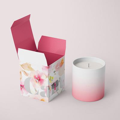 China Recycled Materials Wholesale Recycled Candle Gift Packaging Box Luxury Custom Round White Red Candle Printed Product Box for sale