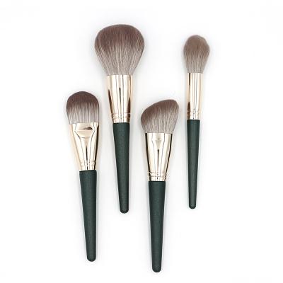 China Angular Blush Vegan Makeup Sweeps Foundation Powder Brush Private Label Logo Synthetic Single Kabuki Flat Liquid Foundation Brush for sale