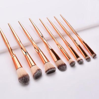 China Custom Brand Rose Gold High Quality Soft Silky 8 Piece Makeup Brush Set for sale