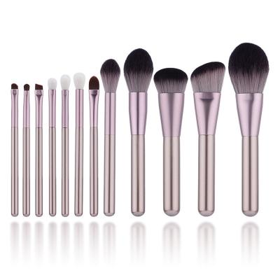 China High Quality Silky Soft Custom Treatment Low Price Makeup Purple Lilac To ABS 12 Pieces Pen Highlighter Bar Concealer Base Set Brush for sale