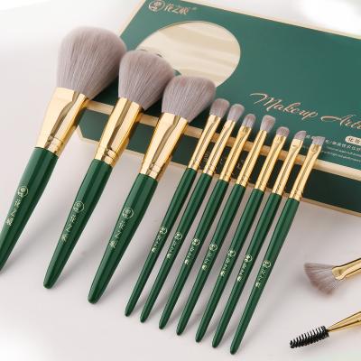 China China factory direct sale low price silky soft private synthetic hair wholesale logo wood handle 12 pieces makeup brush set for sale