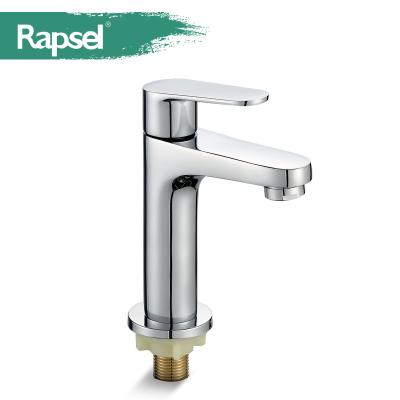 China Metered Faucets Rapsel Single Handle Hose Pipe Chrome Plated Brass Modern Bathroom Basin Faucet for sale