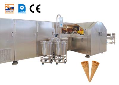 China Linha de produção de cone de açúcar laminada automática Máquina de fazer cone de waffle de cozimento industrial para sorvete à venda