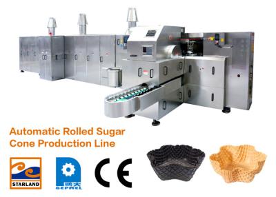 China Kegel-Fertigungsstraße der Waffel-1.5kw/Eistüte-Backen-Maschine mit Doppeltem überlagerten Platten-Tür zu verkaufen