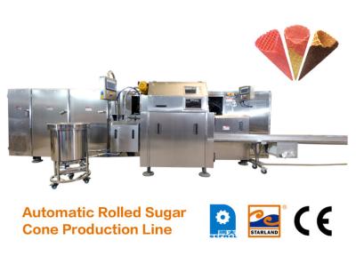 China Farbder eiscreme Sugar Cone Production Line des Winkel-23° doppelter Edelstahl zu verkaufen