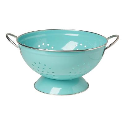 China Kitchen Tool Nordic Viable Fruit Colander Colorful Coated Coated Sieve for sale