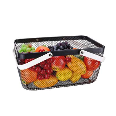 China Multifunctional Portable Shopping/Storage Supermarket Bar Metal Shopping Basket Household Fruit Basket for sale