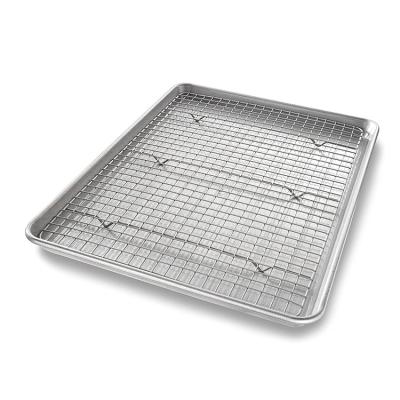 China Sustainable Cheap Multifunctional Food Baking Oven Aluminum Tray With Cooling Rack for sale