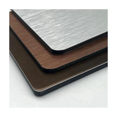 China Modern Competitive Price IDEABOND Interior Wall Cladding Metal Alcobond Brushed Finish Aluminium Composite Panel for sale