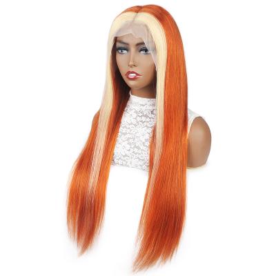 China Ginger Blonde Hair/613# Lace Front Hair Women's Long Wig Heat Resistant Mixed Color Straight Protruding Straight Wig for sale