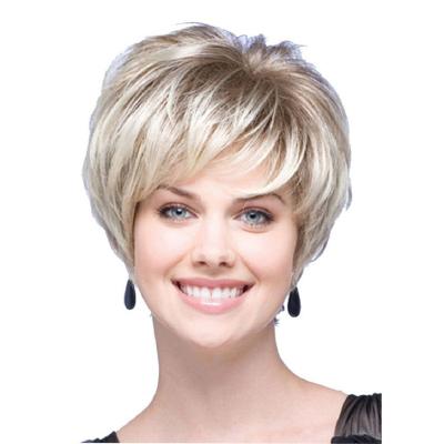 China European and American lady wig short hair wig set realistic micro-curly synthetic hair new European and American style for sale