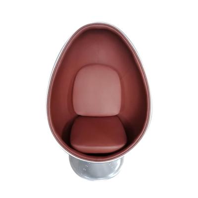 China Customized Classic Comfortable Fiberglass Shell Standing Patio Egg Shell Swing Chair With Stand for sale