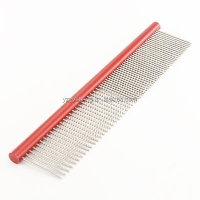 China Sustainable Row Grooming Comb Solve Professional Pet Fur Knot Beauty Comb For Dogs Stainless Steel Pet Combs for sale