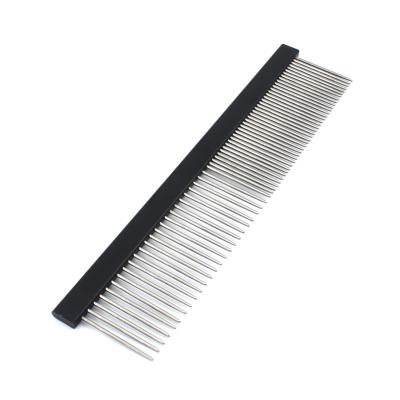 China Grooming Sustainable Teeth Comb Stainless Steel Dog Comb Pet Comb for sale