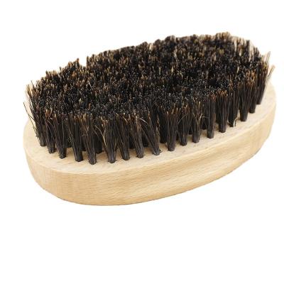 China Hot Sale Round Shaving Brush Oak Beard Brushes Wooden Hair Handle Beard Brush Kit for sale