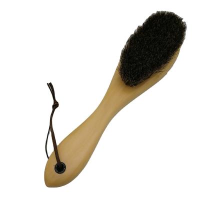 China Sustainable Horse Hair Hog Wooden Boots Hair Cleaner Handle Brush for sale