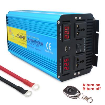 China For air conditioning power 3000W/6000W lvyuan inverter pure sine wave 12V DC to 220V AC function car solar inverter pump pump drill using for sale