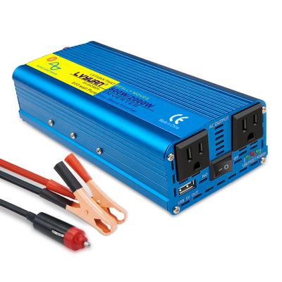 China For Computer Two 800W 2000W Pure USB Sine Wave 12V 110V Charger Converter Adapter Power Inverter DC To AC Car Inverter USA Plug Prices for sale