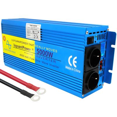 China For Air Conditioning Pure Sine Wave Digital Display 2500W/5000W 12V DC To AC 220V Power Inverter EU Plugs Home Car Converter Transformer Supply for sale