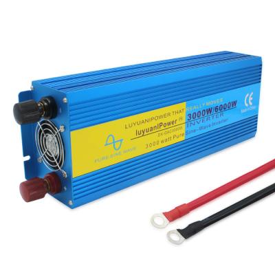 China For Air Conditioning 3000 Watt 6000W Peak Inverter DC To AC 12V 240V Pure Sine Wave Power Inverter Car Transformer Three Plugs With Soft Starter for sale