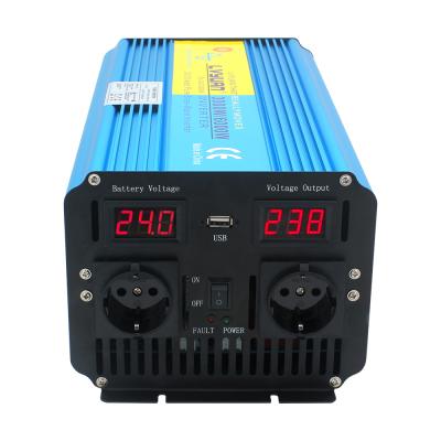 China For Air Conditioning Lvyuan 3000w Pure Sine Wave Power Inverter 24V DC to 230V AC Converter with Dual LED Display 4 AC Outlets 1 USB Port for sale