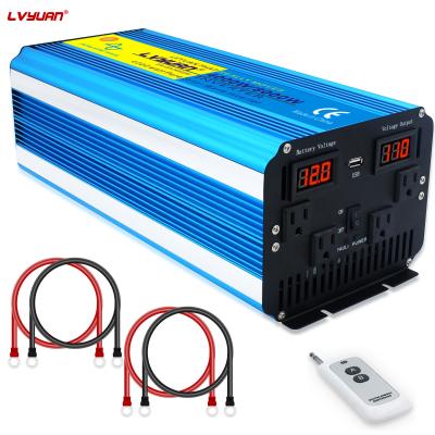 China For Air Conditioning Peak Power 8000W DC 12V To AC 110V Power Inverter Pure Sine Wave Battery Voltage Output Display With Four US Plugs Inverter for sale