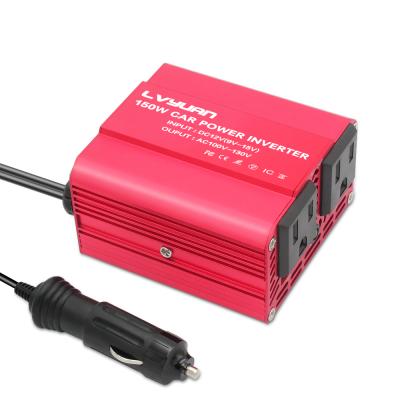 China For Mobile Phone Lvyuan Mini 150W US Plug foval DC 12V to 120V AC Vehicle Converter Stock Car Spare Inverter with 3.1A USB for sale