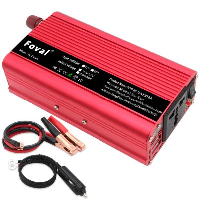 China For Small Fan 1000W Peak DC 12V To AC 220V Universal LED Display 1000 Watt USB Vehicle Car Power Inverter RV Converter Plug 2 Watt for sale