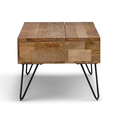 China Beautiful Rectangle Simple Convertible Home Industrial Contemporary Mango Wood Coffee Table for sale