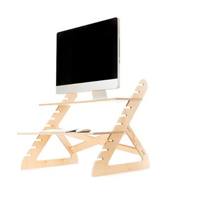 China (Size) Multi Function Comfortable Birch Color Adjustable Standing Wooden Computer Desk for sale