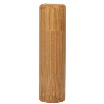 China Sustainable Handmade Strong Natural Bamboo Tea Container Torched Wooden Utensil Holder for sale